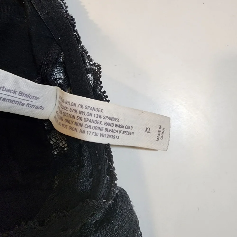 AUDEN black lace Bralette Size L